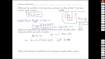 Unit 7-4 Optimization Fencing Example - MATH 121