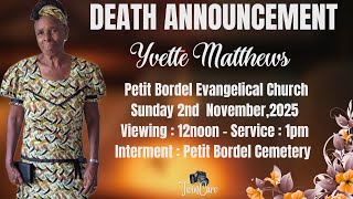 Yvette Matthews - Funeral Service