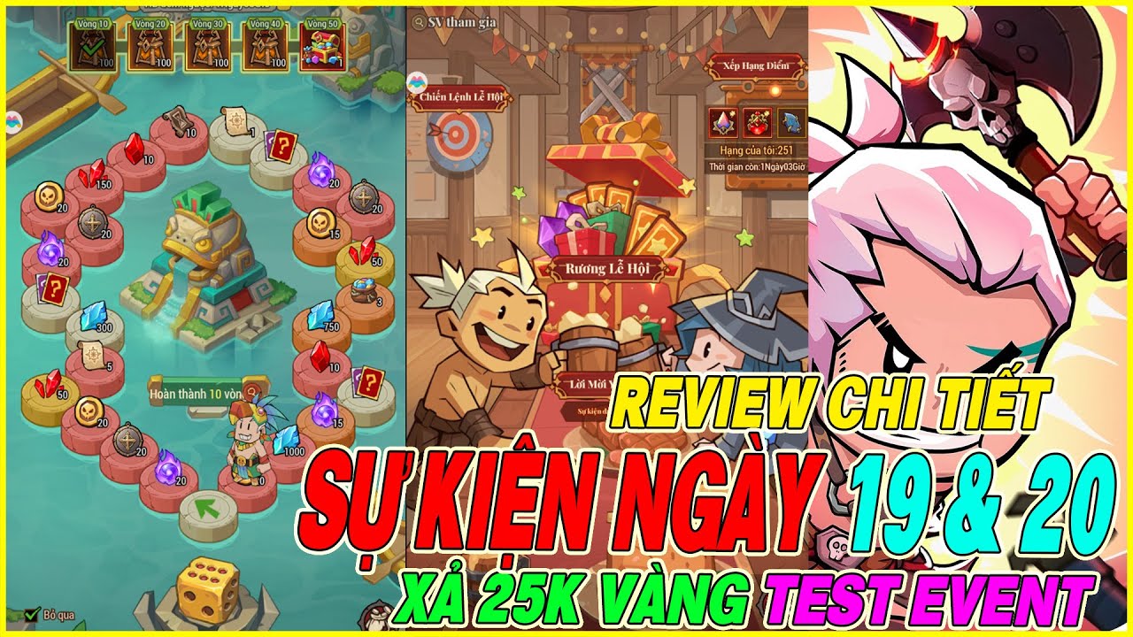 Anh Hùng Bất Diệt review chi tiết sự kiện ngày 19 20 & xả tài nguyên test event và cái kết