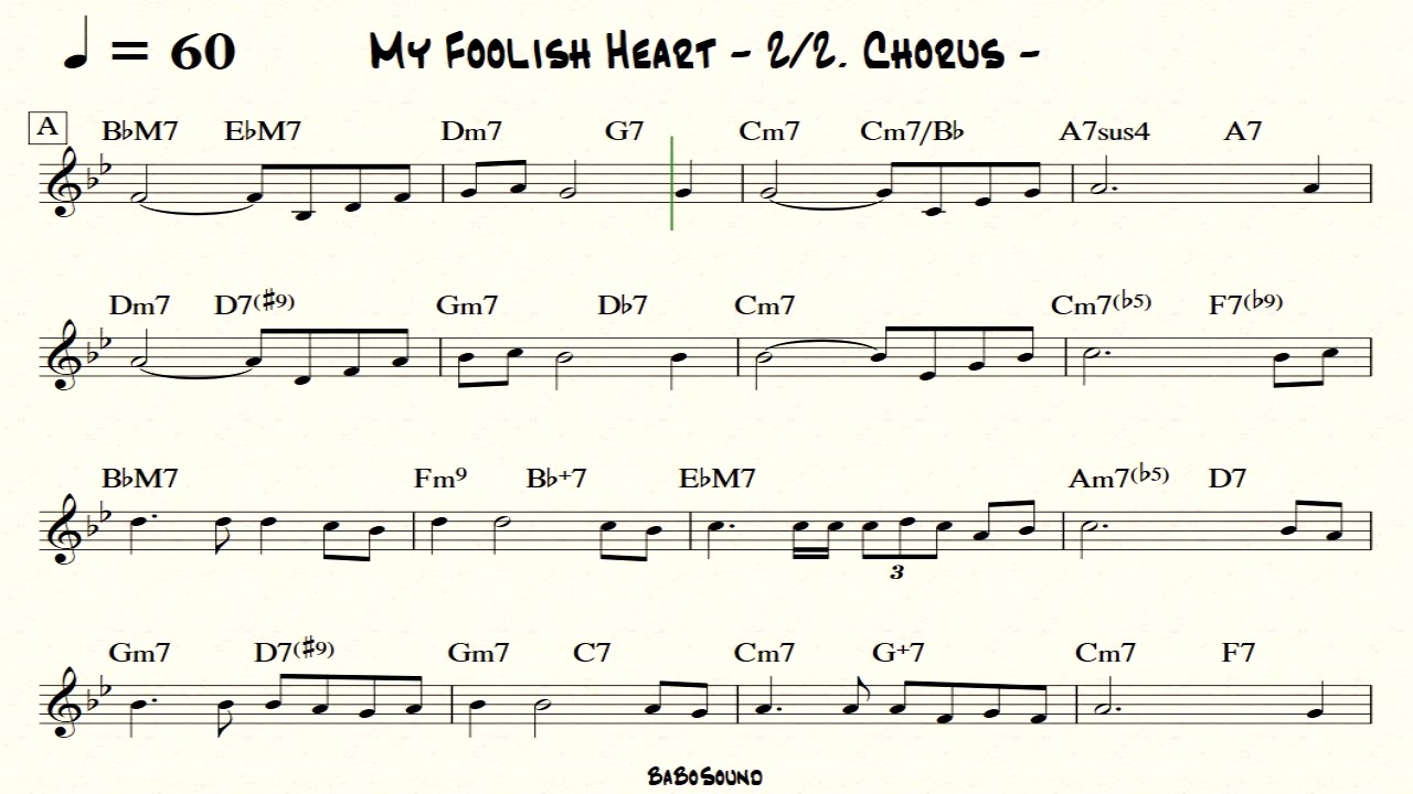 My Foolish Heart / Backing Track / For Piano & Guitar