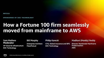 AWS re:Invent 2022 - How a Fortune 100 firm seamlessly moved from mainframe to AWS (PRT332)