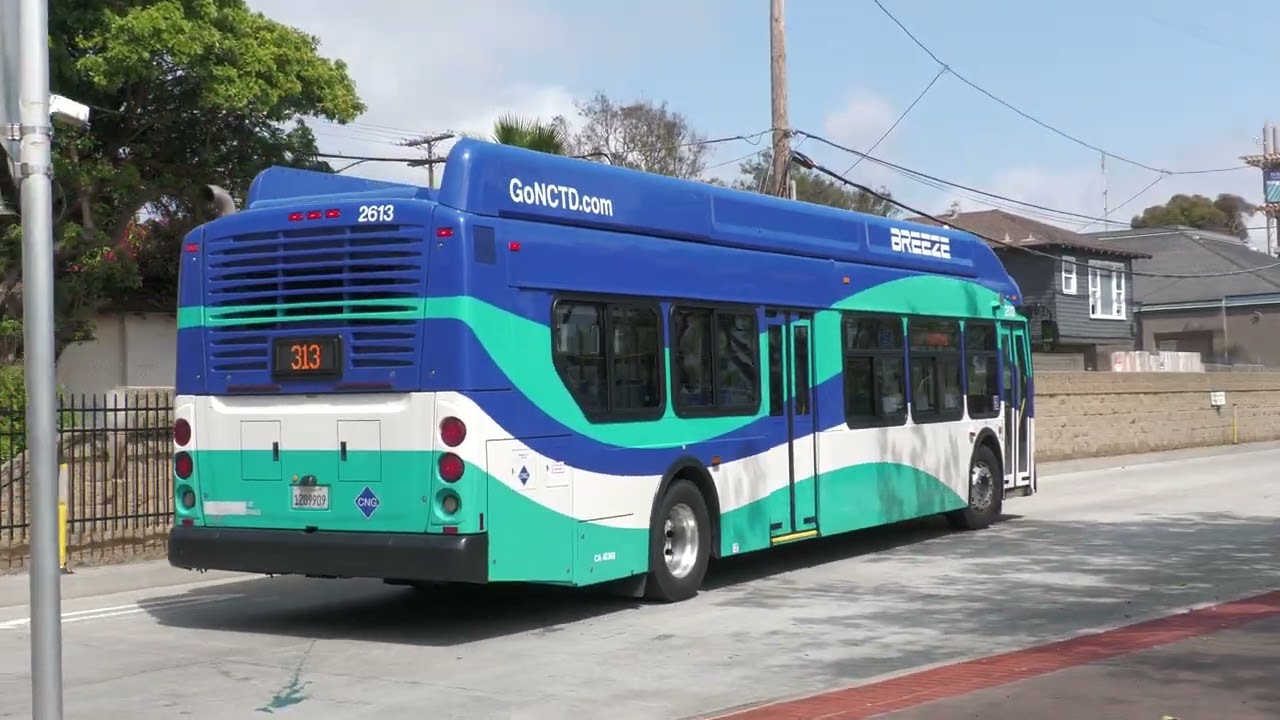 蘭 NCTD Breeze - New Flyer XN40 Route 313 #2613 - YouTube