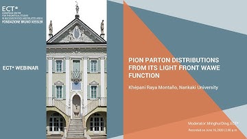 ECT* Webinar | Pion Parton Distributions From Its Light Front Wave Function | Khépani Raya Montaño