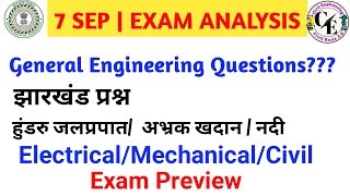 7 September jssc je exam analysis and review 2023 || jdlcce je exam question