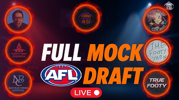 LIVE AFL MOCK DRAFT 2025: 7 Content Creators. 1 GIANT Mock Draft!