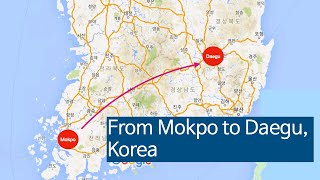 a three-hour drive from Mokpo to Daegu,korea 목포에서 대구까지 드라이브