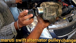 maruti swift alternator pulley replace