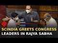 How Jyotiraditya Scindia greets Congress leaders before taking oath as RS member