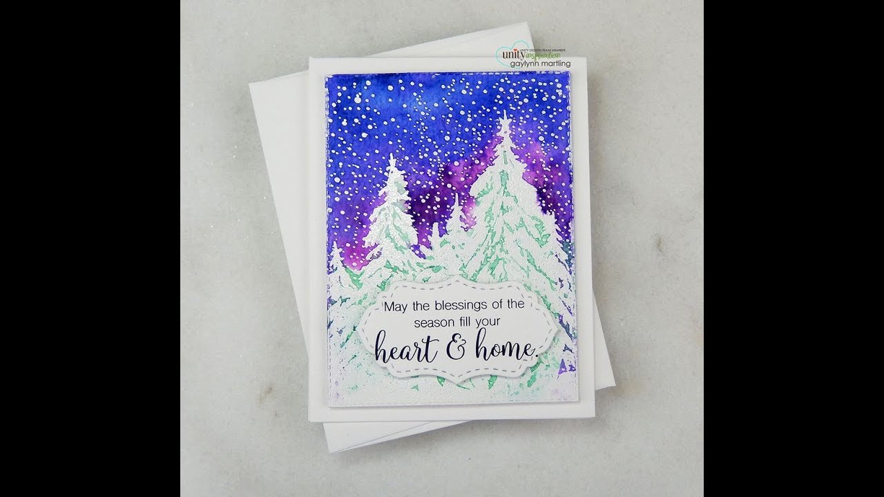 Unity Quick Tip: Snowy Tree Scene Emboss Resist Watercolor - YouTube