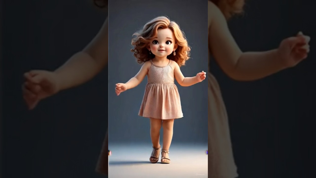 Baby Girl CGI AI Cartoon | Walking Fast in Fashion Animation