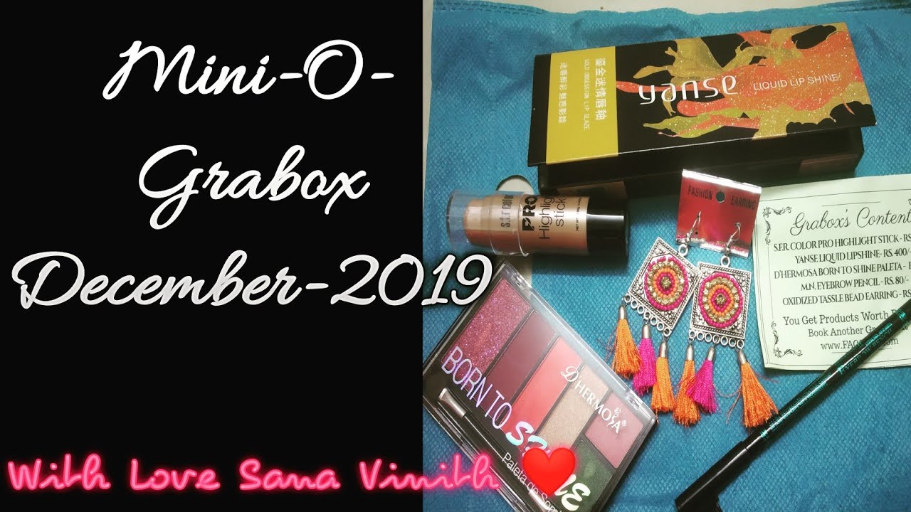 Mini-O-Grabox December 2019 | @ 279 rs | Unboxing|cheapest beauty subscription box in india in tamil