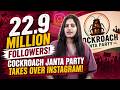 Cockroach Janta Party crosses 22.9 million followers! Bigger than BJP & Congress combined?