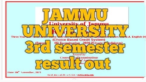 JAMMU UNIVERSITY 3rd semester result out