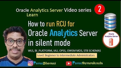 How to run #RCU for Oracle Analytic Server #OAS  BI Platform #Oracle
