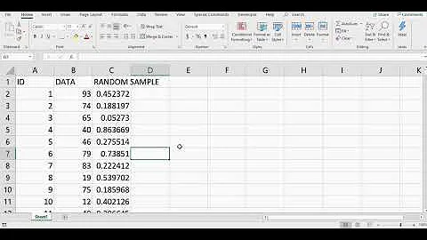 RANDOM SAMPLE WITHOUT REPLACEMENT - EXCEL 2016