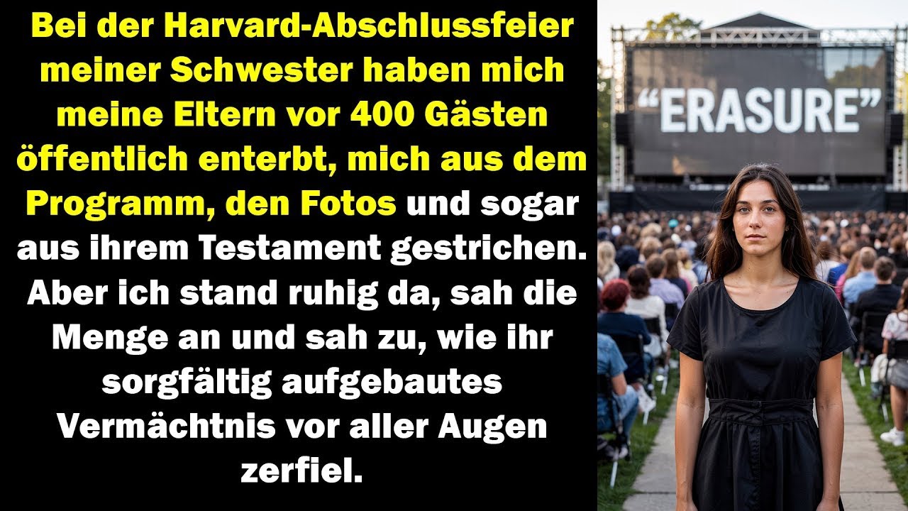 Enterbt vor 400 Gästen doch ich sah ruhig zu, wie ihr Vermächtnis live zerbrach