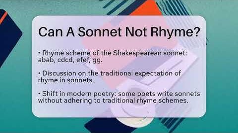 Can A Sonnet Not Rhyme? - The Prose Path