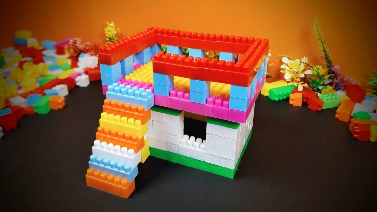 Building A House Using Blocks DIY Block House With Stairs 🏠 Satisfying & Creative ASMR Build ...