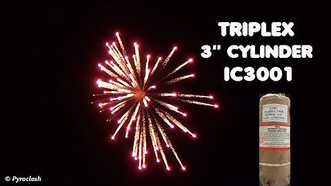 Triplex 3 inch multi salute cylinder shell | Red Wave with 6 Bombs (IC3001)