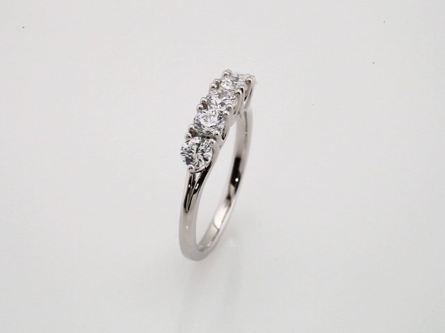 Woven-Design Five-Stone Anniversary Band view 6