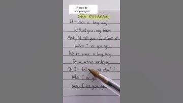 Thumbnail of See You Again | It's been a long day without you | Hand written lyrics