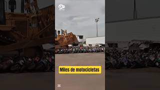 Motocicletas aplastadas #Motocicletas#Reciclaje#SeguridadVial#MedioAmbiente#Transporte