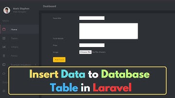 #5 Insert Data to Database table from Admin Panel Laravel | Laravel Restaurant Management Project