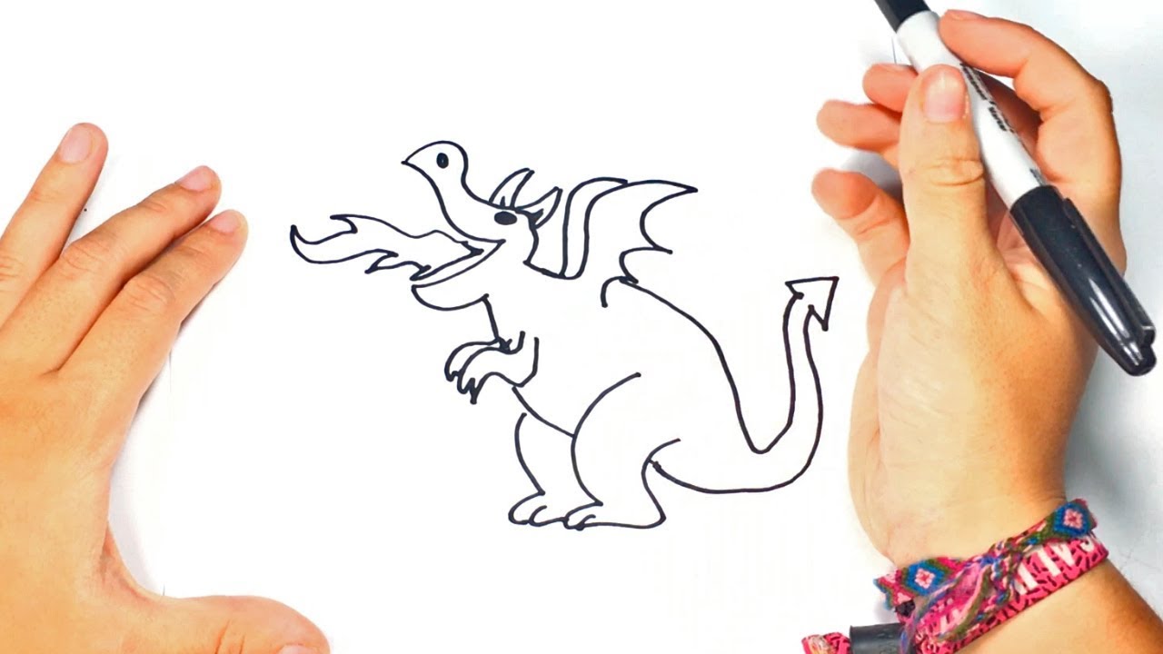 Como dibujar un Dragon para niños | Dibujo de Dragon paso a paso - thptnganamst.edu.vn