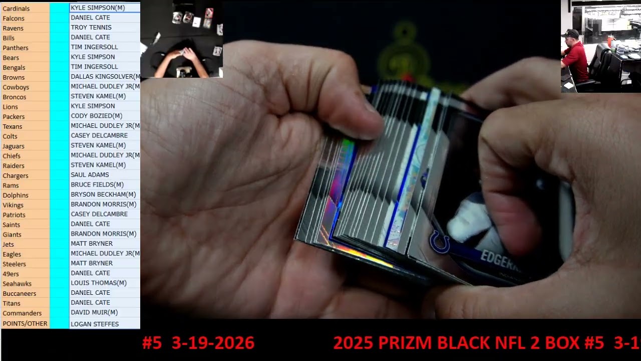 CAJUNBREAKER 2025 PRIZM BLACK NFL 2 BOX #5  3-19-2026