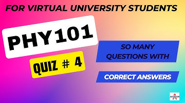 PHY101 QUIZ 4 SOLUTION LECTURE # 39 - 43 (Post Midterm) | PHY101 QUIZ # 4 | PHY101 QUIZ NO. 4