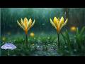 Gentle Garden Rain 🌧️ Rain on Flowers & Leaves | Relaxing Nature Rain Sounds | ヒーリングピアノ