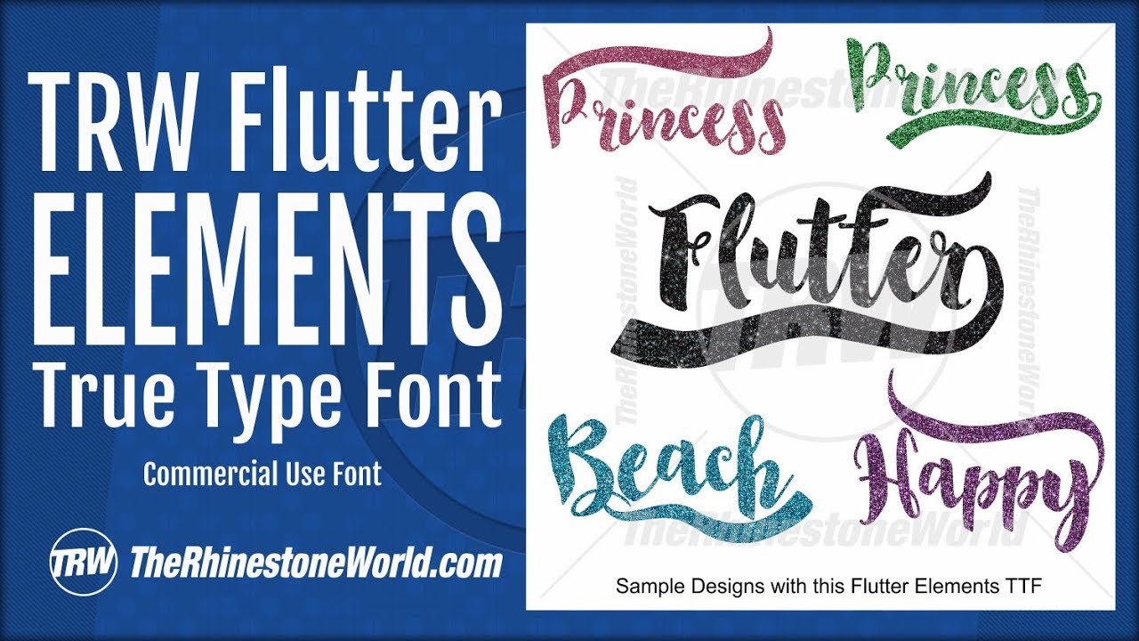 Font Family Flutter. True Type. Flutter Elementary. True elements. Unique true