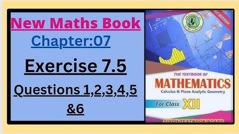 Exercise 7.5 Question 1 to 6 New Math Book Class12th#2ndyearbook#sindhboard#distance#secondyear