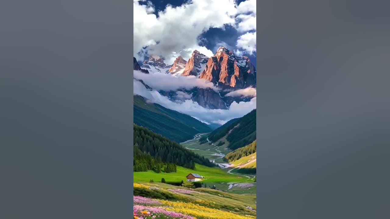 when clouds touch the mountain view #nature #love #viral #trending #mountains #clouds #scenery