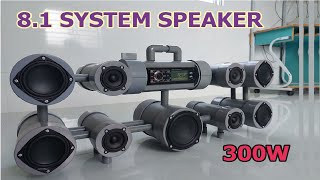 DIY 8.1 Tube Speaker System with PVC Pipe - 300W Ultra Deep Bass Speaker