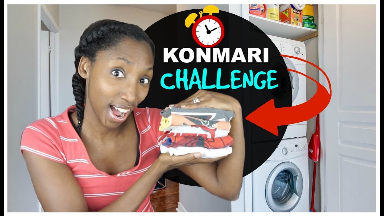 10 Minute KONMARI FOLD CHALLENGE | New Minimalist Challenge | Clueless Mama D