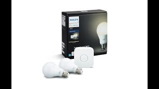 Philips Hue White A19 60W Equivalent Dimmable LED Smart Bulb Starter Kit - UNBOXING