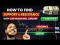 How to find support and resistance with live trade real amount (Raj trader)