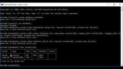 tutorial sederhana cara membuat database menggunakan cmd dan xampp