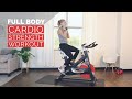 Full Body Cardio Strength Cycle Bike Workout with Weights