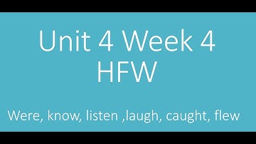Unit 4 Week 4 HFW
