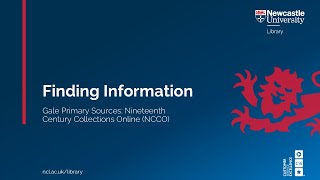 Finding Information: Gale Primary Sources - Nineteenth Century Collections Online (NCCO)