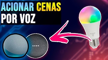 Cenas de lâmpadas inteligentes acionadas por voz - Alexa e Google