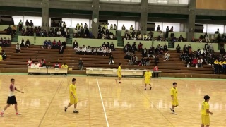 第42回全国高校選抜ハンドボール大会・男子２回戦  小松工 vs  瓊浦  後半  2019.3.25 埼玉県三郷市総合体育館   ユニフォーム黄・瓊浦、小松工・白