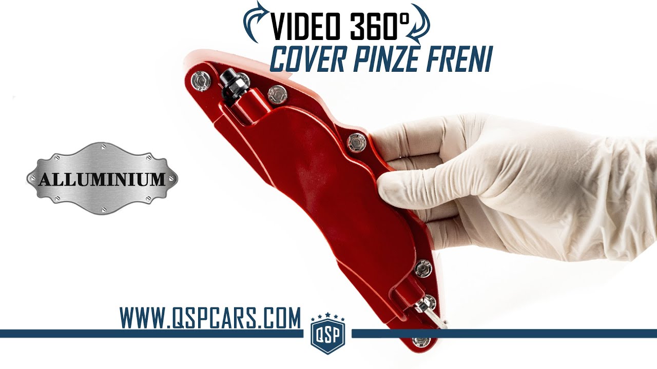 Cover Pinze Freni Rosse in METALLO 24 Cm  Copri pinze Anteriori o  Posteriori Tuning QSPCARS.COM 