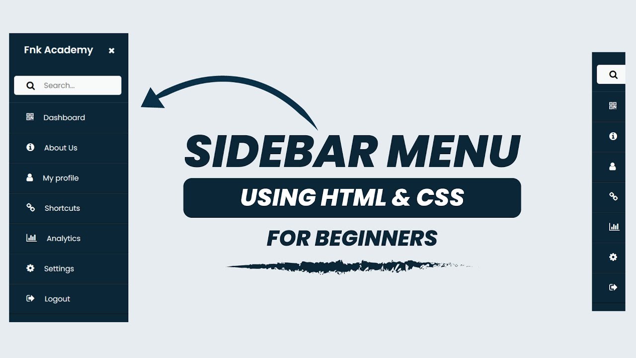 Sidebar Menu Using HTML and CSS | Create Sidebar Menu in HTML & CSS ...