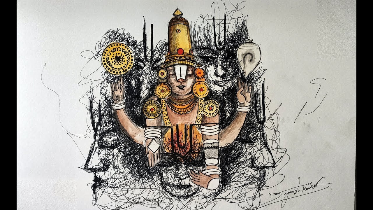 Pencil Sketch Of Tirupati Bala Ji  DesiPainterscom