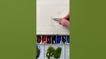 Zig zag line w/ vertical lines = Cliffs #watercolor #watercolorpainting #arttutorial