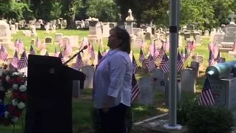Michele Weiss sings National Anthem at Lancaster C...
