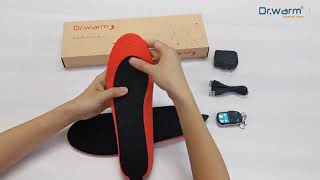 Dr.warm R3-1 Rechargeable remote heated insoles 加熱されたインソール Women&#39;s and Men&#39;s Electric Foot Warmers
